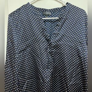 *NWOT* The Limited Womens Sz Large Navy, Gold Cream Polka Dot Blouse never Worn